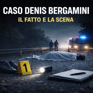 Grafica editoriale del Dossier 1 sul caso Denis Bergamini dedicato al fatto e alla scena dell’evento